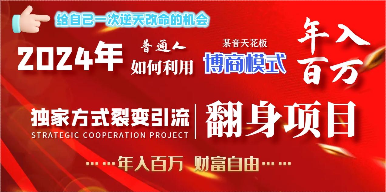 2024年普通人如何利用博商模式做翻身项目年入百万，财富自由-菜菜网创