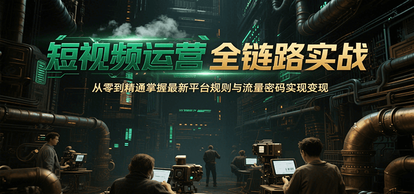 短视频运营全链路实战，从零到精通掌握最新平台规则与流量密码实现变现-菜菜网创