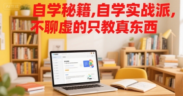 自学秘籍，自学实战派，不聊虚的只教真东西-菜菜网创