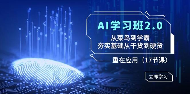AI学习班2.0：从菜鸟到学霸，夯实基础从干货到硬货，重在应用(17节课)-菜菜网创