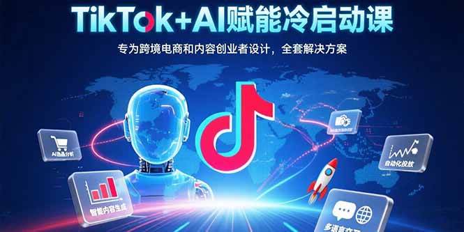 （15561期）TikTok+AI赋能冷启动课：专为跨境电商和内容创业者设计，全套解决方案-菜菜网创