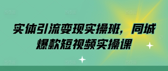 实体引流变现实操班，同城爆款短视频实操课-菜菜网创