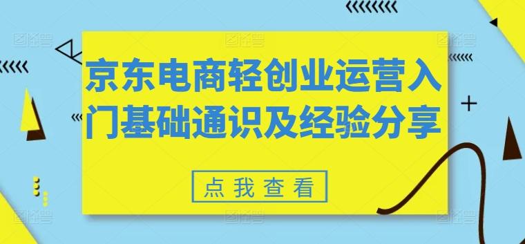 京东电商轻创业运营入门基础通识及经验分享-菜菜网创