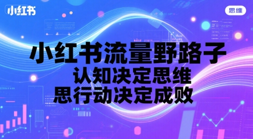 小红书流量野路子，认知决定思维，思维决定行动，行动决定成败-菜菜网创