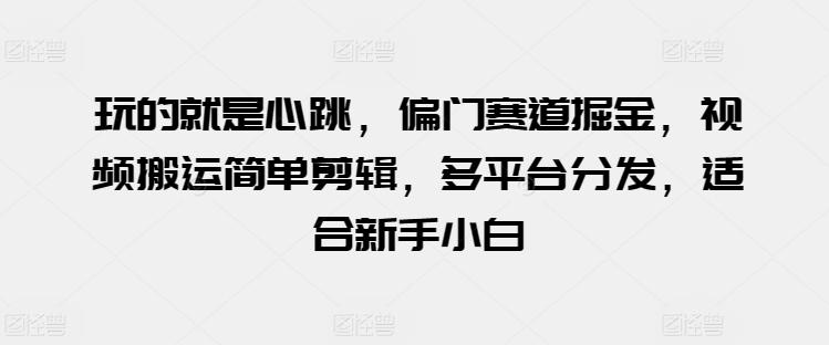 玩的就是心跳，偏门赛道掘金，视频搬运简单剪辑，多平台分发，适合新手小白【揭秘】-菜菜网创