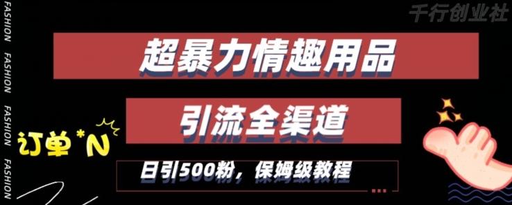 最新情趣项目引流全渠道，自带高流量，保姆级教程，轻松破百单，日引500+粉【揭秘】-菜菜网创