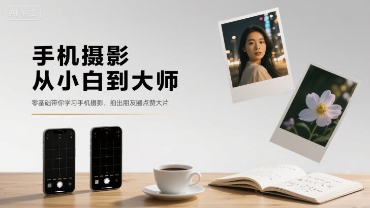手机摄影从小白到大师，零基础带你学习手机摄影，拍出朋友圈点赞大片-菜菜网创