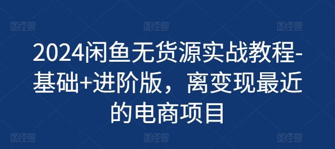 2024闲鱼无货源实战教程-基础+进阶版，离变现最近的电商项目-菜菜网创