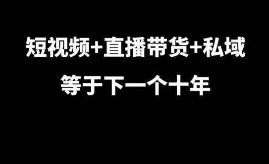 短视频+直播带货+私域等于下一个十年，大佬7年实战经验总结-菜菜网创