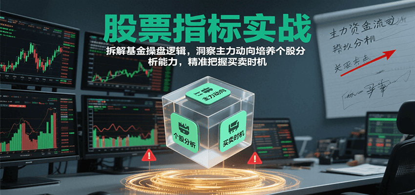 股票指标实战，拆解基金操盘逻辑，洞察主力动向培养个股分析能力，精准把握买卖时机-菜菜网创