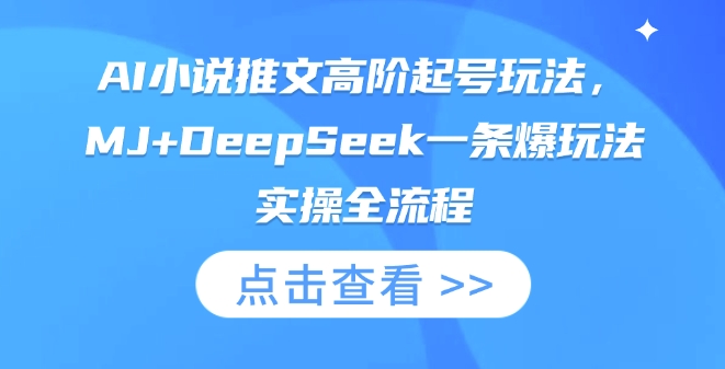 AI小说推文高阶起号玩法，MJ+DeepSeek一条爆玩法实操全流程-菜菜网创