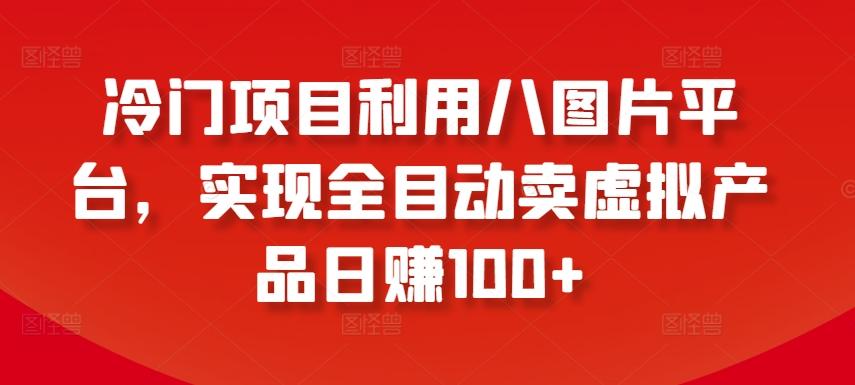 冷门项目利用八图片平台，实现全目动卖虚拟产品日赚100+【揭秘】-菜菜网创