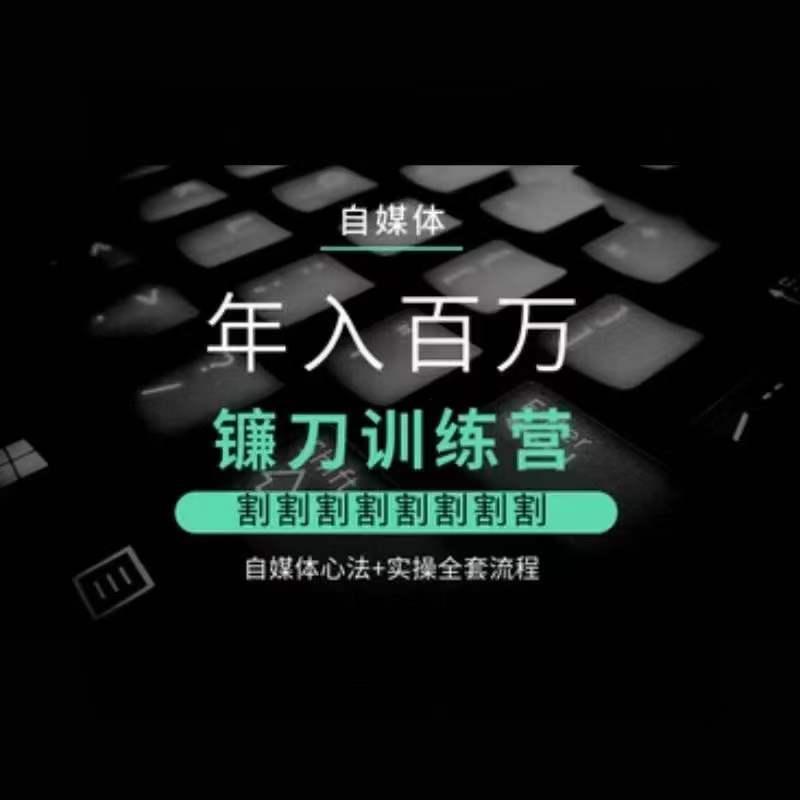 自媒体年入百万镰刀训练营，割割割割割割割割，自媒体心法+实操全套流程-菜菜网创