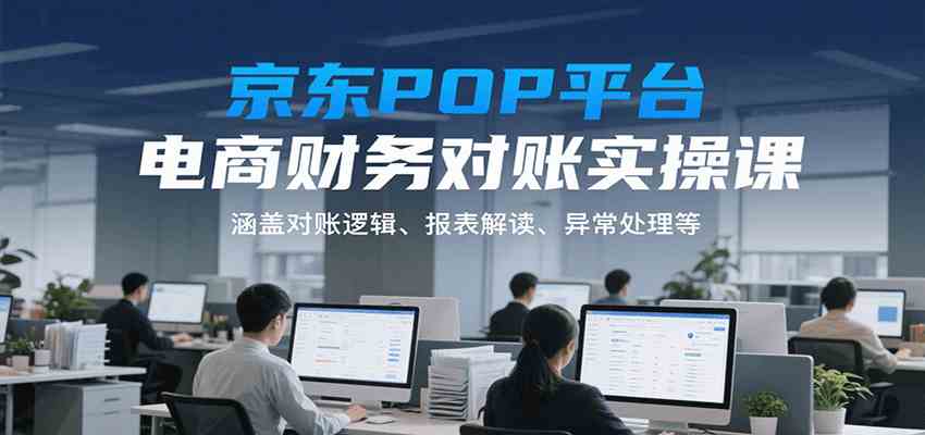 京东POP平台电商财务对账实操课，涵盖对账逻辑、报表解读、异常处理等-菜菜网创