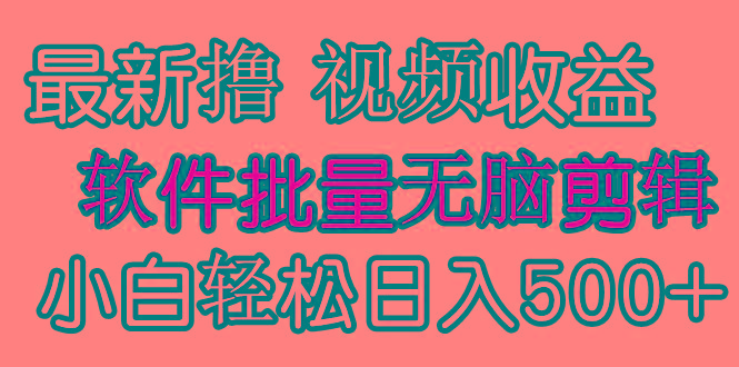 (9569期)发视频撸收益，软件无脑批量剪辑，第一天发第二天就有钱-菜菜网创
