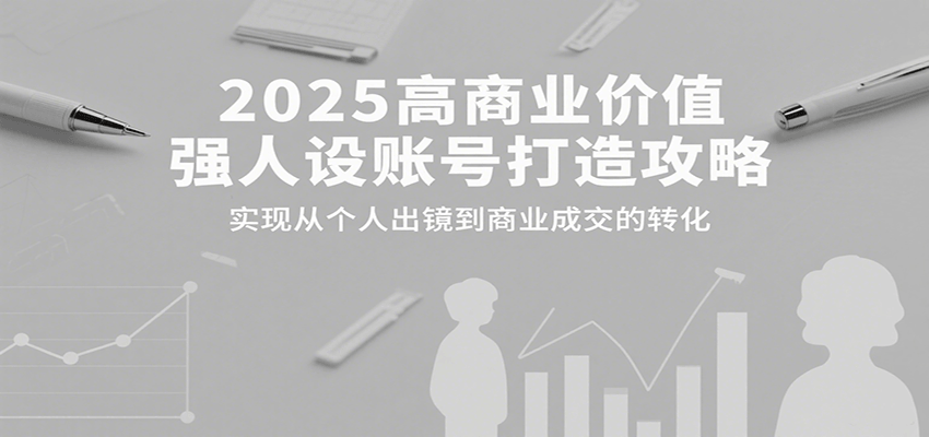 2025高商业价值强人设账号打造攻略，实现从个人出镜到商业成交的转化-菜菜网创