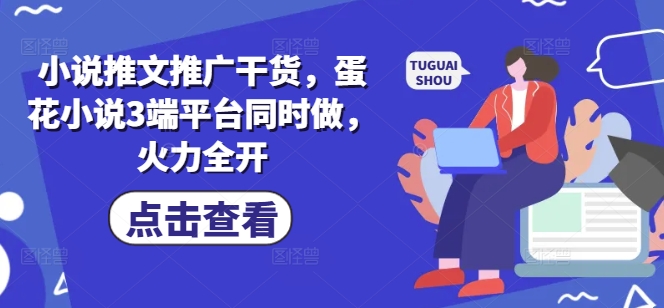 小说推文推广干货，蛋花小说3端平台同时做，火力全开-菜菜网创