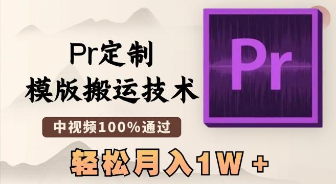 最新Pr定制模版搬运技术，中视频100%通过，几分钟一条视频，轻松月入1W＋【揭秘】-菜菜网创