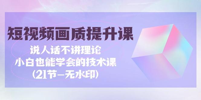 (9659期)短视频-画质提升课，说人话不讲理论，小白也能学会的技术课(21节-无水印)-菜菜网创