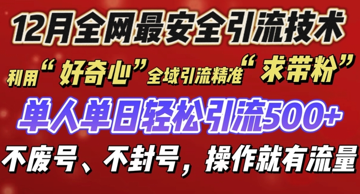 12 月份全网最安全引流创业粉技术来袭，不封号不废号，有操作就有流量【揭秘】-菜菜网创