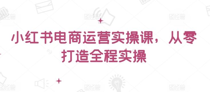 小红书电商运营实操课，​从零打造全程实操-菜菜网创
