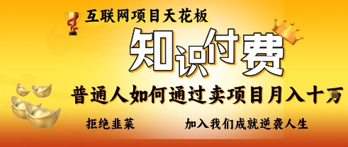 互联网项目天花板，知付付费项目，普通人如何通过卖项目月入十个，拒绝韭菜【揭秘】-菜菜网创