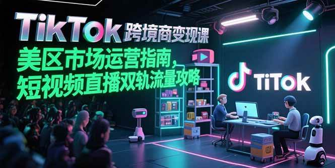 （15344期）TikTok跨境电商变现课，美区市场运营指南，短视频直播双轨流量攻略-菜菜网创