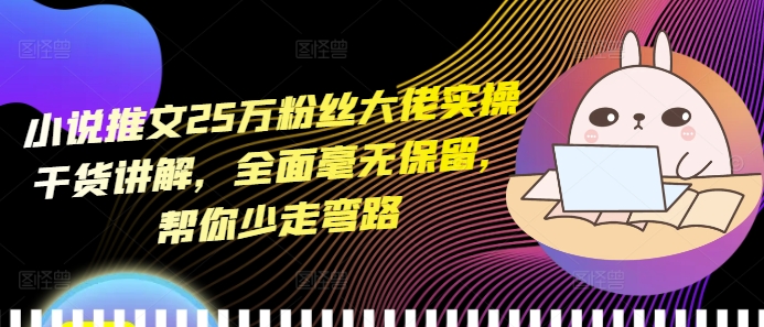 小说推文25万粉丝大佬实操干货讲解，全面毫无保留，帮你少走弯路-菜菜网创