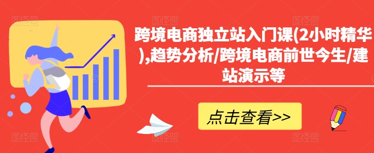 跨境电商独立站入门课(2小时精华),趋势分析/跨境电商前世今生/建站演示等-菜菜网创