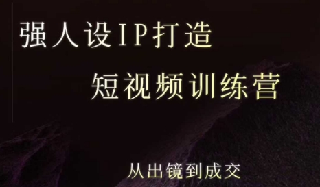 强人设ip打造课，8月最新5天短视频ip训练营，从出镜到成交-菜菜网创