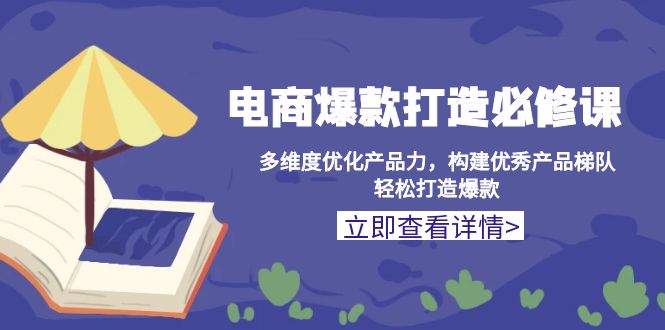 电商爆款打造必修课：多维度优化产品力，构建优秀产品梯队，轻松打造爆款-菜菜网创