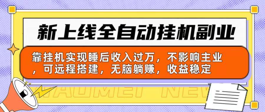 新上线全自动挂机副业：靠挂机实现睡后收入过万，不影响主业可远程搭建…-菜菜网创