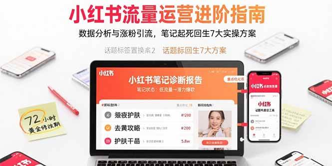 （15827期）小红书流量运营进阶指南，数据分析与涨粉引流，笔记起死回生7大实操方案-菜菜网创