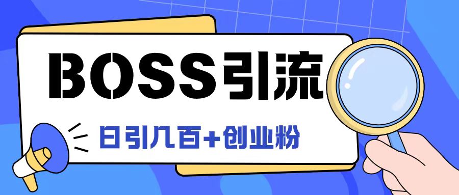 Boss直聘引流创业粉最新玩法日引100+创业粉【揭秘】-菜菜网创