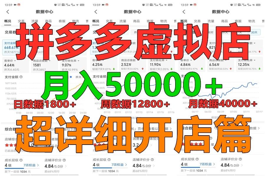 拼多多虚拟电商训练营月入40000+你也行，暴利稳定长久，副业首选-菜菜网创