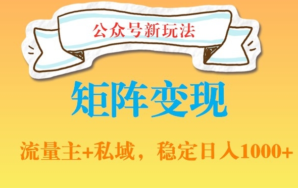 公众号软件玩法私域引流网盘拉新，多种变现，稳定日入1000【揭秘】-菜菜网创