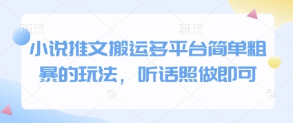 小说推文搬运多平台简单粗暴的玩法，听话照做即可-菜菜网创