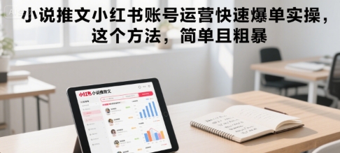 小说推文小红书账号运营快速爆单实操，这个方法，简单且粗暴-菜菜网创