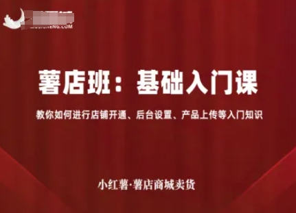 小红薯薯店商城卖货，基础入门课，教你如何进行店铺开通、后台设置、产品上传等入门知识-菜菜网创