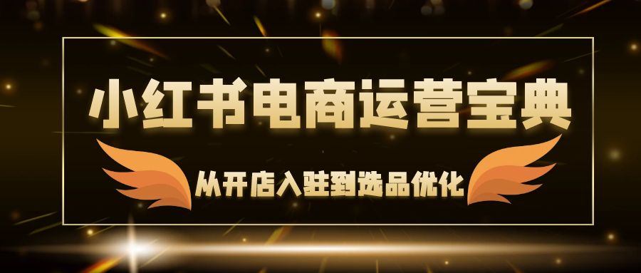 小红书电商运营宝典：从开店入驻到选品优化，一站式解决你的电商难题-菜菜网创