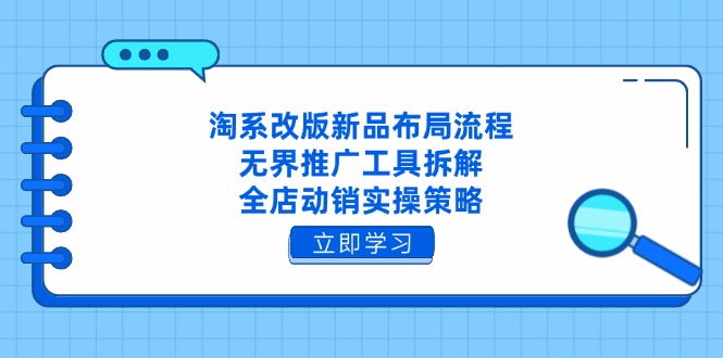 淘系改版新品布局流程，无界推广工具拆解，全店动销实操策略-菜菜网创