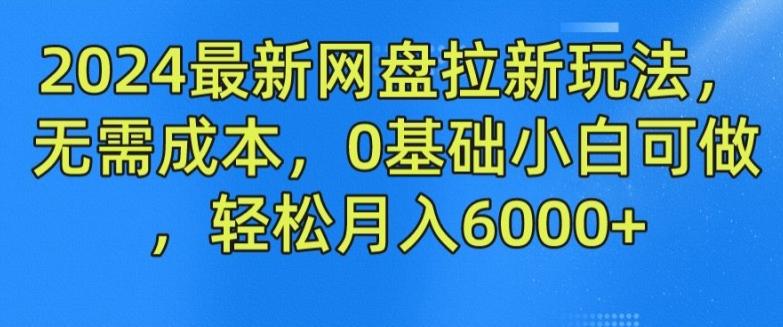 2024最新网盘拉新玩法，无需成本，0基础小白可做，轻松月入6000+【揭秘】-菜菜网创