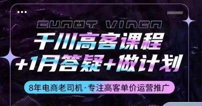 千川高客课程+1月答疑+做计划，详解千川原理和投放技巧-菜菜网创