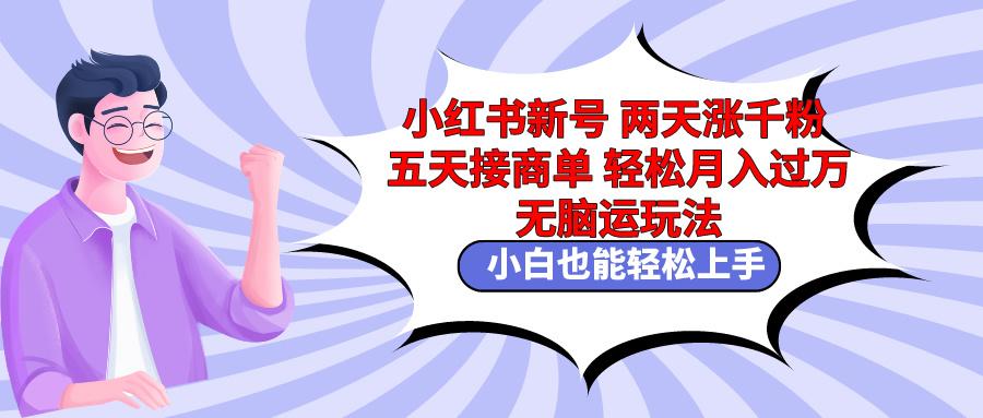 小红书新号两天涨千粉五天接商单轻松月入过万 无脑搬运玩法 小白也能轻…-菜菜网创