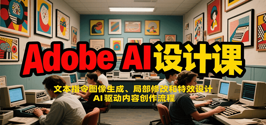 Adobe AI设计课：文本指令图像生成、局部修改和特效设计，AI驱动内容创作流程-菜菜网创