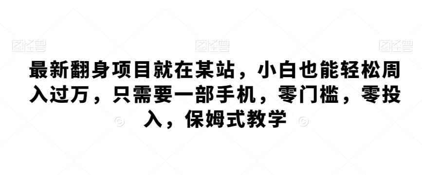 最新翻身项目就在某站，小白也能轻松周入过万，只需要一部手机，零门槛，零投入，保姆式教学-菜菜网创