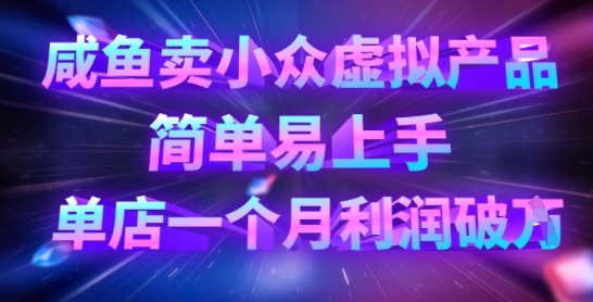 咸鱼卖小众虚拟产品，简单易上手，单店一个月利润破W-菜菜网创