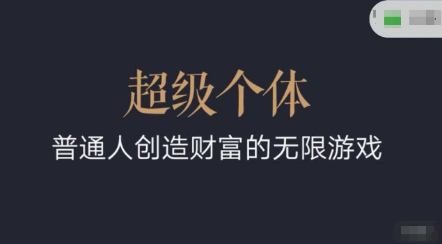 超级个体2024-2025翻盘指南，普通人创造财富的无限游戏-菜菜网创