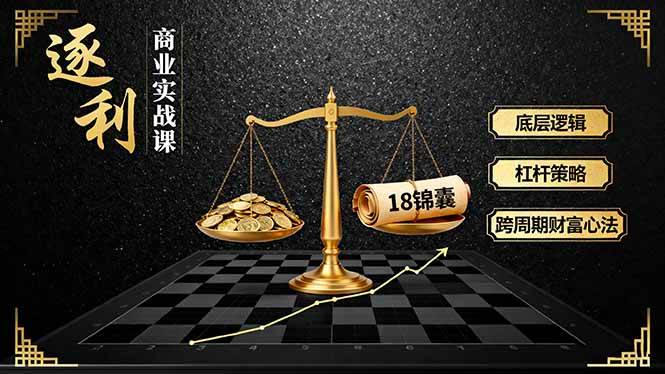 （16046期）《逐 利》商业实战课，底层逻辑、杠杆策略、18锦囊，跨周期财富心法-菜菜网创