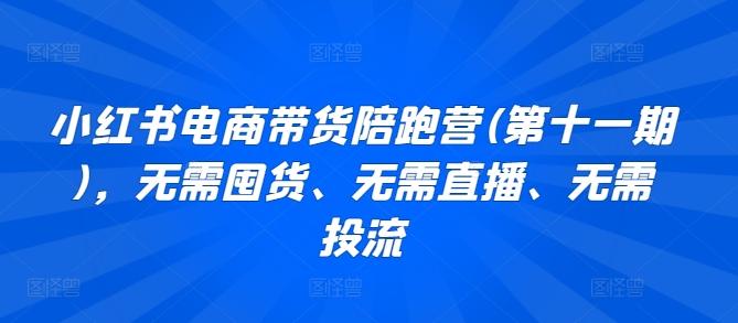 小红书电商带货陪跑营(第十一期)，无需囤货、无需直播、无需投流-菜菜网创